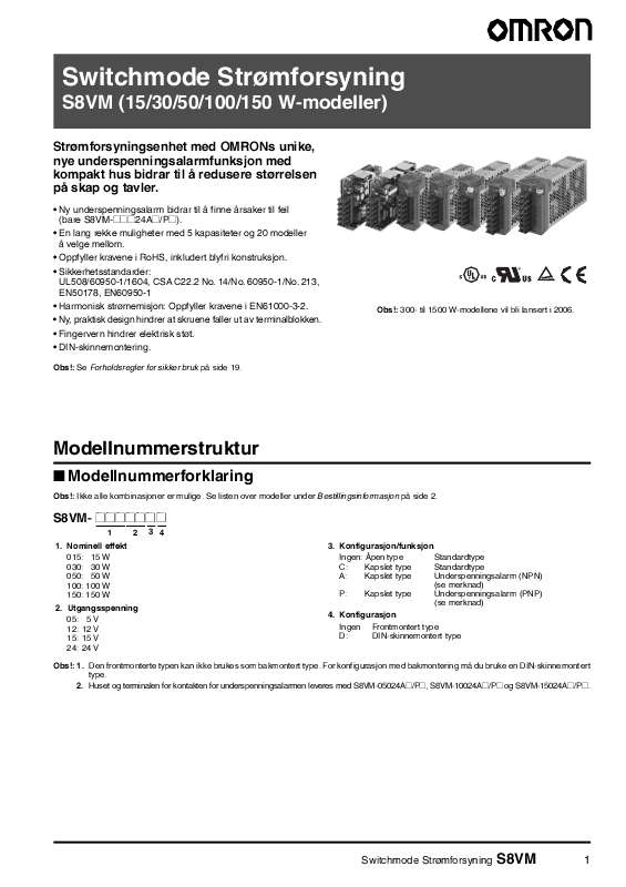 spesifikasjoner, sikkerhet råd, størrelse, tilbehør, etc.).