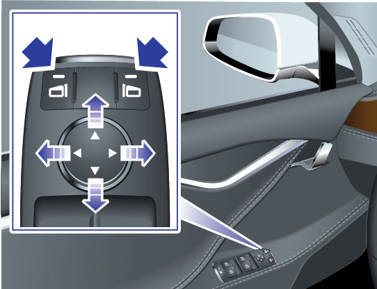Bakspeil Bortsett fra i revers, dimmer bakspeilet automatisk ut fra graden av blending fra frontlysene til kjøretøyet bak deg.