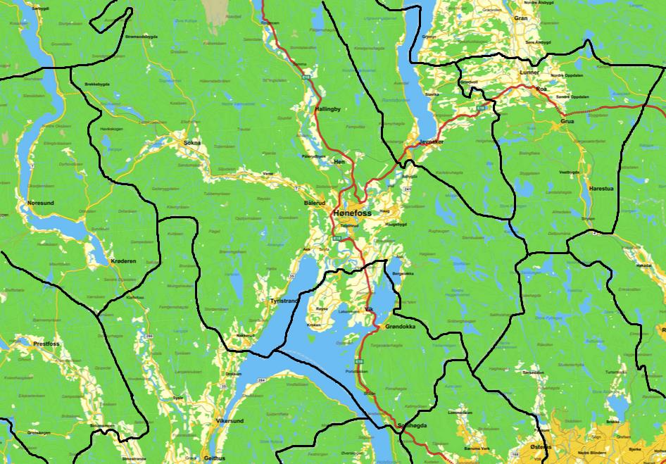 Ringerike m/omegnskommuner Flå Krødsherad Sigdal Modum