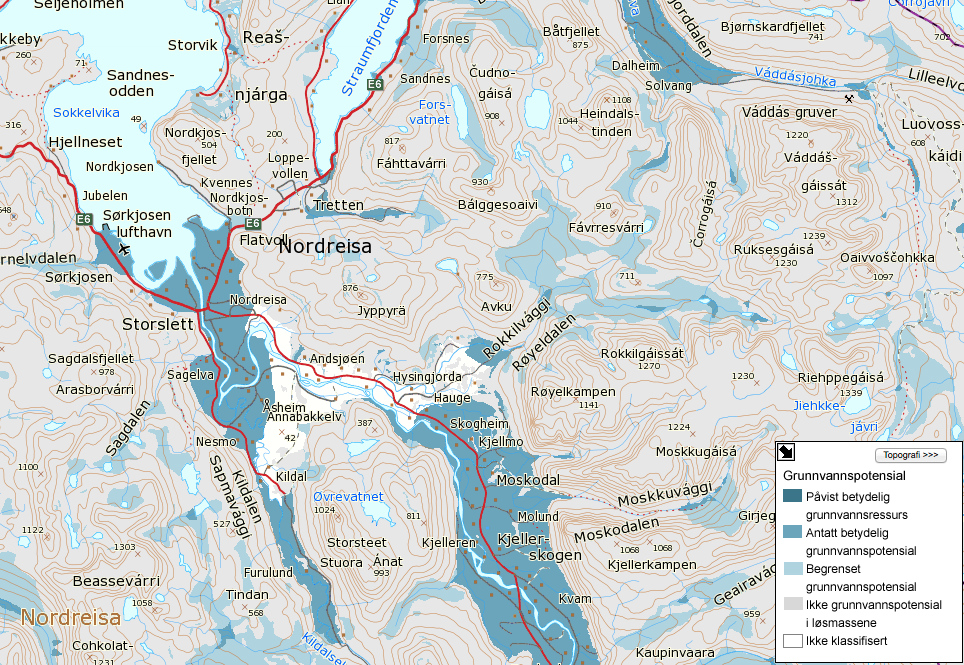 2.2.4 Grunnvann Grunnvannet er vannet som fyller porene og sprekkene i grunnen under oss. Grunnvannets overflate kalles grunnvannsspeilet.