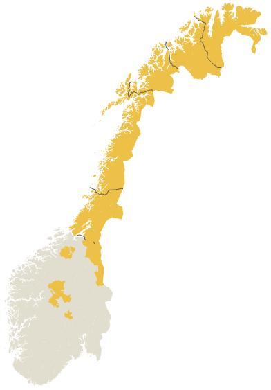 Figur 2. Eksempel på kluster. Røde prikker er GPS-posisjoner, blå streker er vandringer. Ansamlingen av røde prikker indikerer lokalisering av kadaver, de røde prikkene i utkantene kan f.