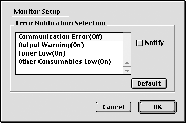 Angi Monitoring Preferences (Kontrollinnstillinger) Hvis du vil angi bestemte kontrollinnstillinger, velger du Monitor Setup i menyen File (Fil). Dialogboksen Monitor Setup blir åpnet.