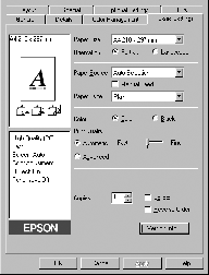 Når knappen Automatic (Automatisk) er valgt i menyen Basic Settings (Grunnleggende innstillinger), vil skriveren ta seg av alle detaljerte innstillinger i henhold til fargeinnstillingen du velger.