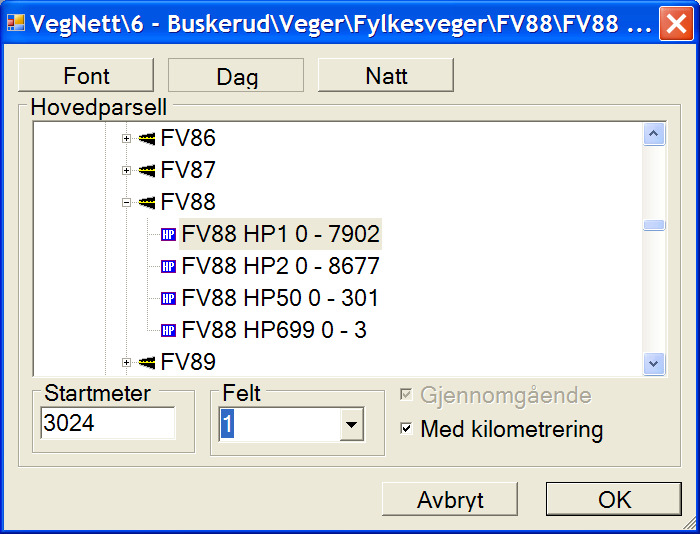 Kryss av i boksen med teksten Utenfor vegnett og skriv inn ønsket verdier i de andre feltene. Figur 5. Velg startposisjon Sjekk at region stemmer med stedet du befinner deg.