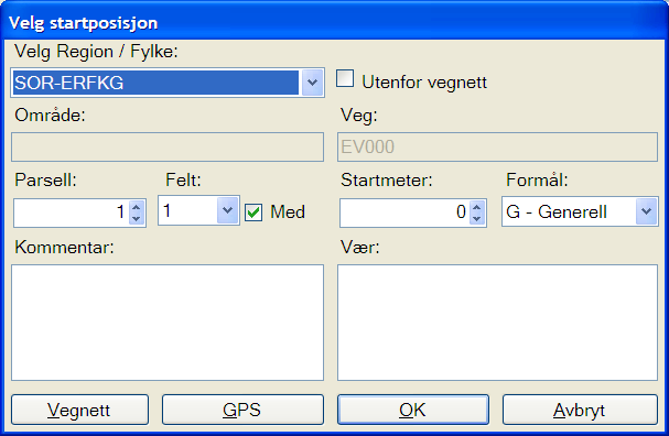 4.2 Sett startposisjon manuelt Hvis det ikke er dekning av GPS kan startposisjon velges manuelt. Trykk på knappen Posisjon.