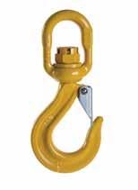 Kroker Kroker YOKE SIKKERHETSKROK MED SVIVEL Yoke Eye Swivel Hook LASTEKROK SELSTAD Eye sling hook Selstad Vare nr Part no For WLL ß ( mm) Grade 80 0-45 N.W. Chain(mm) tonnes* mm K P B A D T H Kg 1.