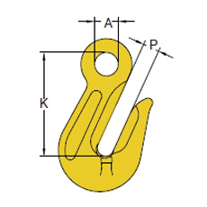 Kroker Kroker LASTEKROK OKN Cargo hook OKN LASTEKROK ØYE EXCEL GRADE 10 Excel eye foundry hook, grade 10 f b i Material : alloy steel, grade 10, quenched and tempered Safety factor : MBL equals 4 x