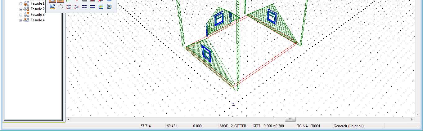 19.07.2012 Kapittel 8... 3 DDS-CAD Arkitekt Byggmester - innføring versjon 7 Kapittel 8 - Loftsetasjen Etasjeskille Loftsetasjen I oppgaven er gulvet i 1. etasje samt loftsetasjen allerede på plass.