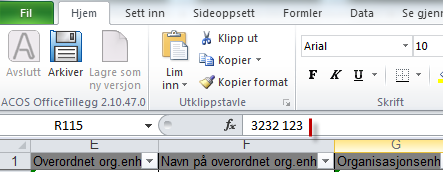 Resterende stillinger Hent opp en avdeling ved å filtrere på Navn på overordnet org.enhet og deretter enhet i avdelingen ved å filtrere på Org.enhet. Start med kjernevirksomheten og på laveste organisatoriske nivå.