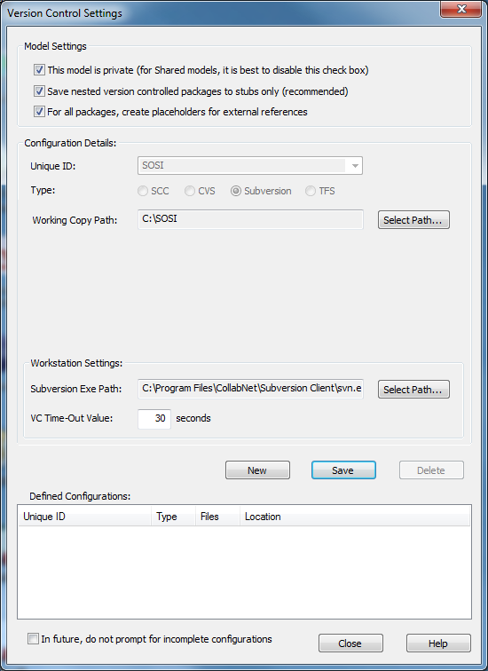 Side:16 av 31 State I menyen Version Control Settings skriver du inn SOSI som Unique ID og kontrollerer at Working Copy Path er C:\SOSI. Endre til dette om nødvendig.