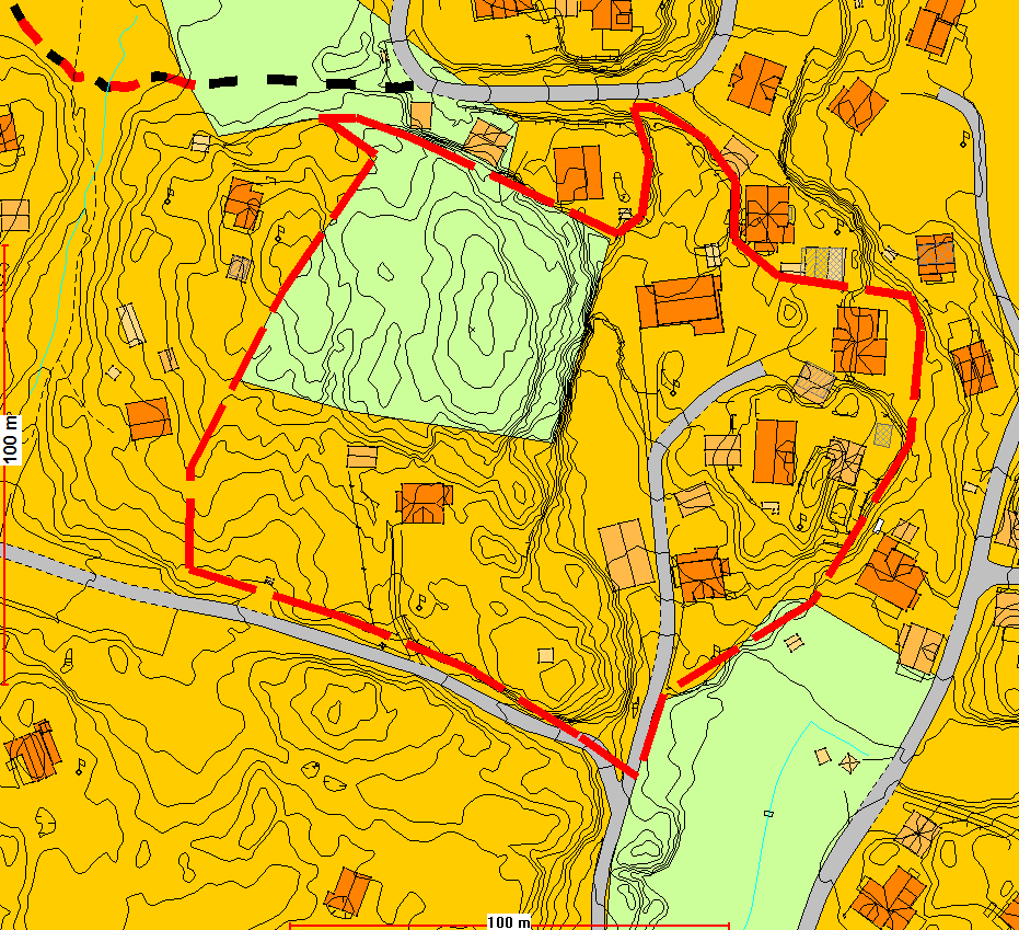 PLANPROSESSEN Gjeldende planer - Kommuneplan Område er i kommuneplanen avsatt til bebyggelse og anlegg. Markestøheia er avsatt til LNFområde.