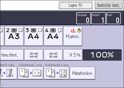 3. Kopi Lagre data i Dokumentserver Dokumentserveren gjør det mulig for deg å lagre dokumenter som leses med kopifunksjonen, på denne maskinens harddisk.