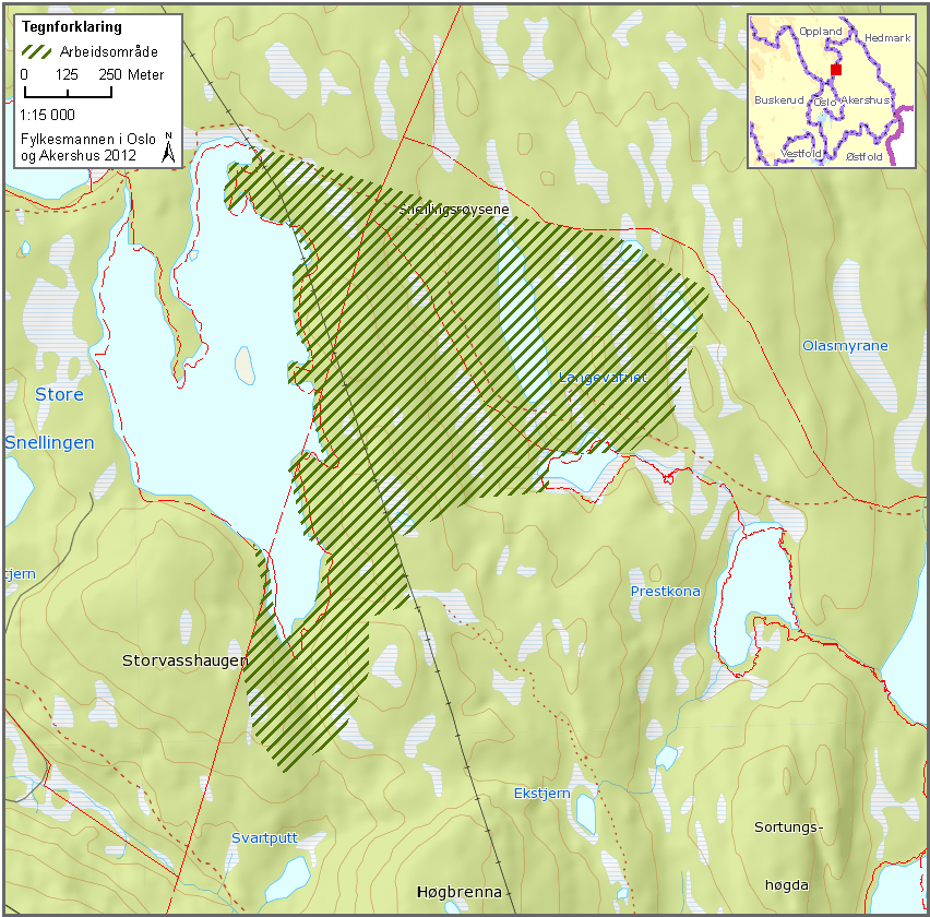 Snellingsrøysa Nannestad og Lunner kommune 1074 dekar kartlagt Området er nordvest i Romeriksåsen i Nannestad kommune på grensa til Lunner kommune, 8 km øst for Grua og 1 km sør for RV 35 mellom