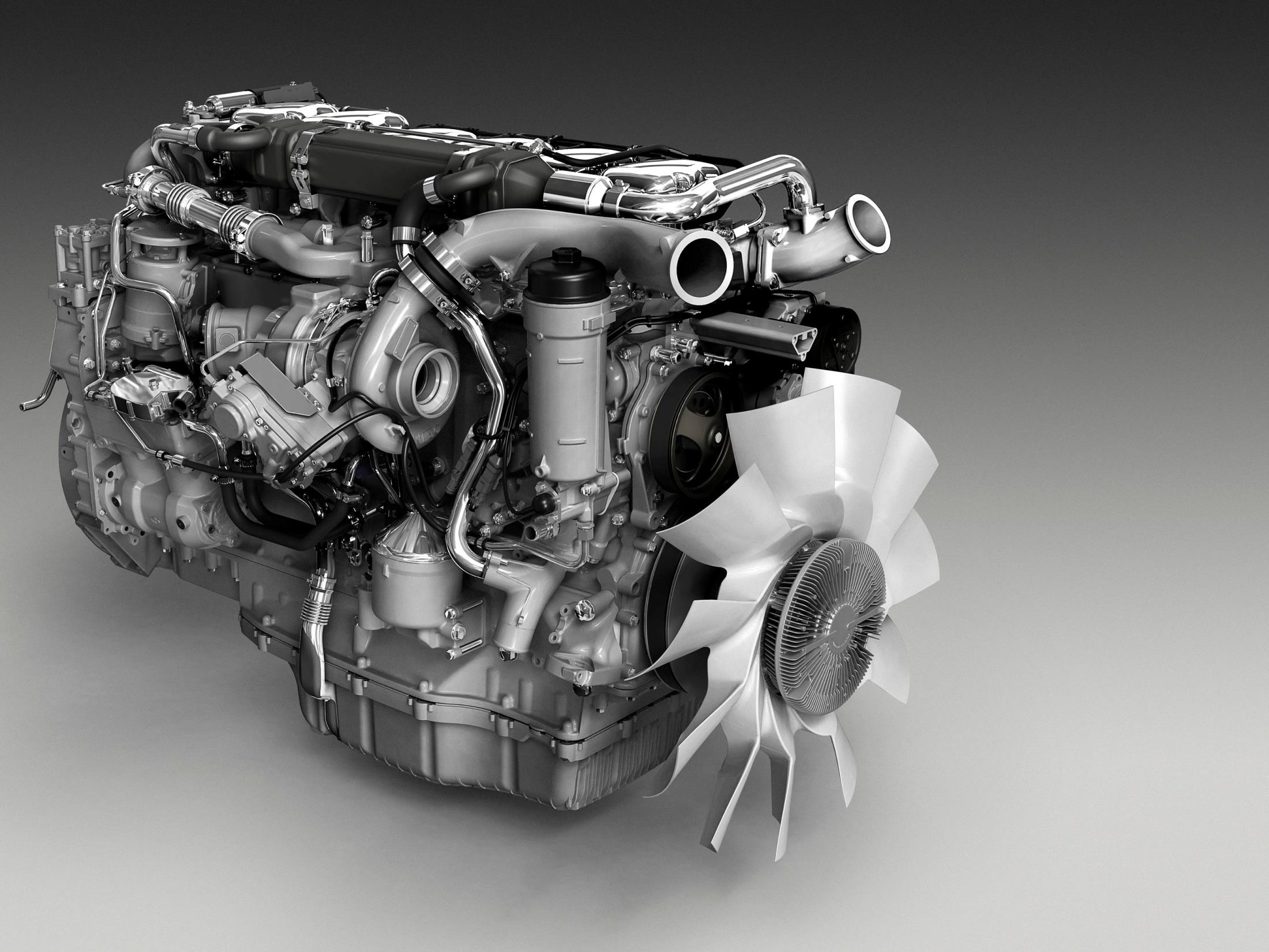 38 12,7-liters rekkesekser annen generasjons Euro 6 +50 Nm +10 hk 450 EGR + SCR 450 hk ved 1,900