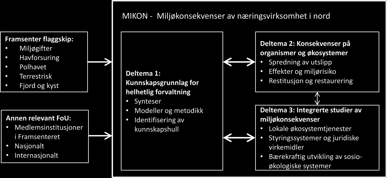 Sammenhengen mellom de ulike deltema i MIKON.