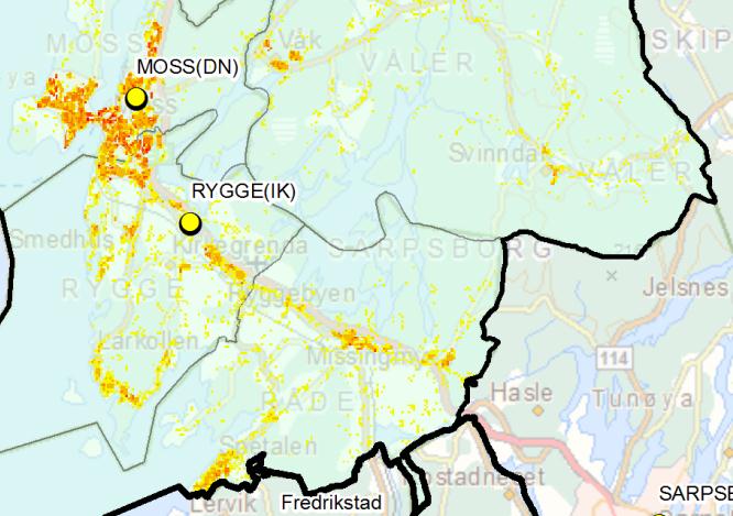 7.1.3.1 Beredskapen i syd - område Moss-Råde I punkt 5.5.1 er det tatt opp en del utfordringer knyttet til dagens beredskap og disse er oppsummert som følger: 1.