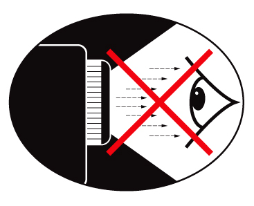 Gebruiksmededeling Sikkerhetsadvarsler for øyne Ikke se direkte inn i projektorstrålen ved noe tidspunkt. Hold ryggen til strålen så mye som mulig.