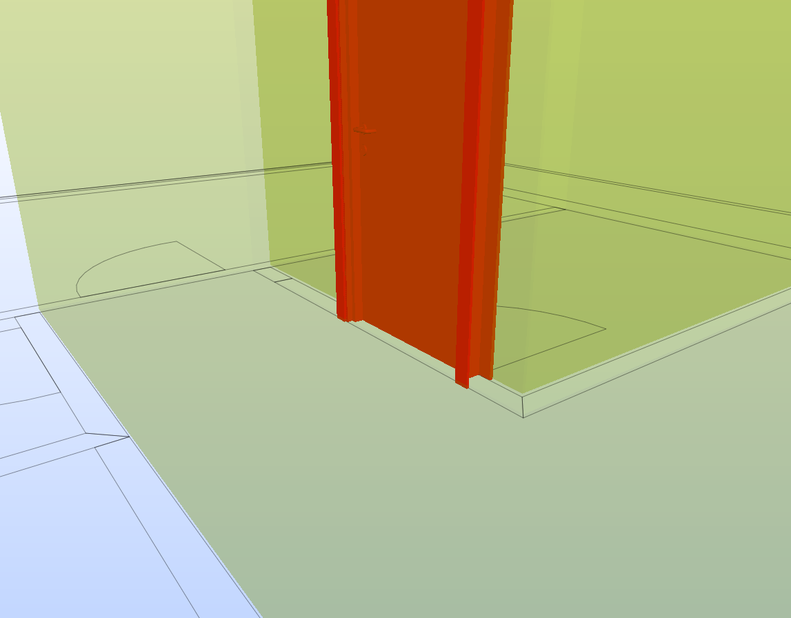 - Door.0.2 is too narrow. Door accessible width is 780 mm.