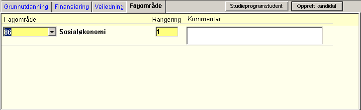 Finansieringstype Hovedfinansiering PKUSTIP er koplet slik at det ikke er mulig å legge et annet sted enn PKU til finansieringstype PKUSTIP eller en annen stipendtype enn PKUSTIP til stedkoden PKU.