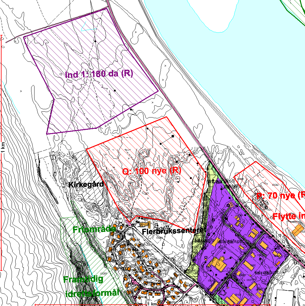 Kart 11: Utbyggingsområde for industri, Ind 1, ved Tana bru Industriområde 2: (70 da.