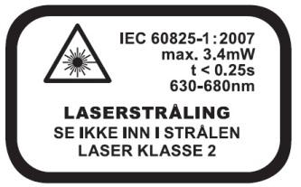 - Bruk av dette produktet av annet personal enn de som trente på dette produktet kan føre til eksponering av farlig laserlys. - Ikke fjern advarsler fra enheten.