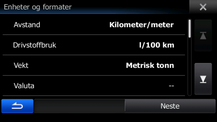 Velg språket og høyttaleren som brukes for stemmeveiledningsmeldinger. Du kan endre dette senere i Lyder og advarsler (sidenr. 83). 5.