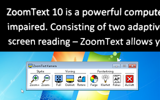 ZoomText Kamera ZoomText kamerafunksjon tillater deg og bruke hvilket som helst HD webkamera til å forstørre tekst eller andre elementer. Dette inkluderer regninger, bilder, magasiner etc.
