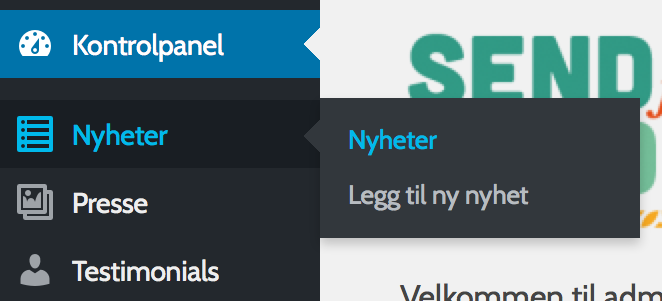 HVORDAN SLETTE EN NYHET 1 Velg Nyheter under Nyheter i