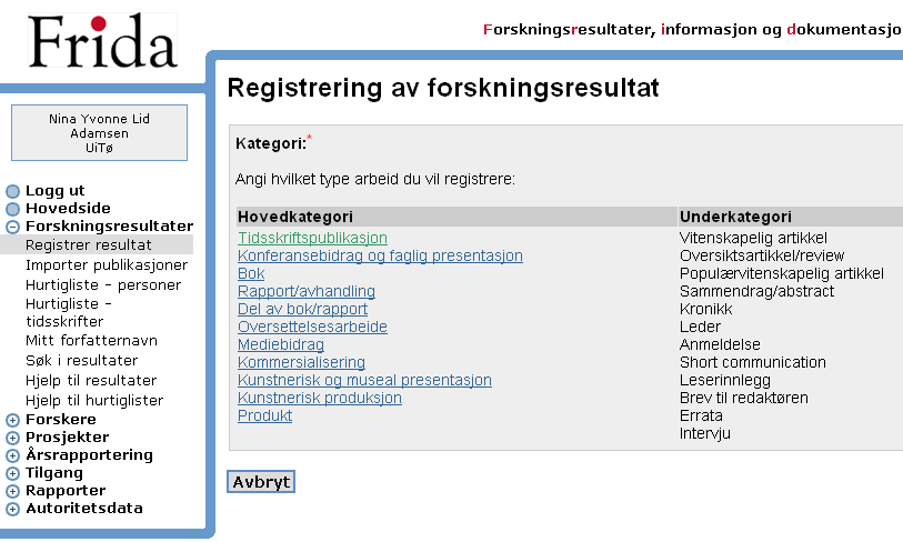 For å velge et bilde klikker du på teksten, det vil da ofte komme opp flere underkategorier som kan velges.