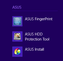 ASUS FingerPrint Avles fingeravtrykkbiometri på den bærbare PC-ens fingeravtrykksensor ved hjelp av appen ASUS FingerPrint.