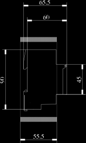 Analog Timer TSQD1NO, TSSD1NO 1 Modul Skruklemme tilkobling 3-posisjonsbryter: Permanent ON/AUTO/Permanent OFF koblings indikasjon For type TSQD1NO: batteribackup (utskiftbare NiMH cell) - quartz -