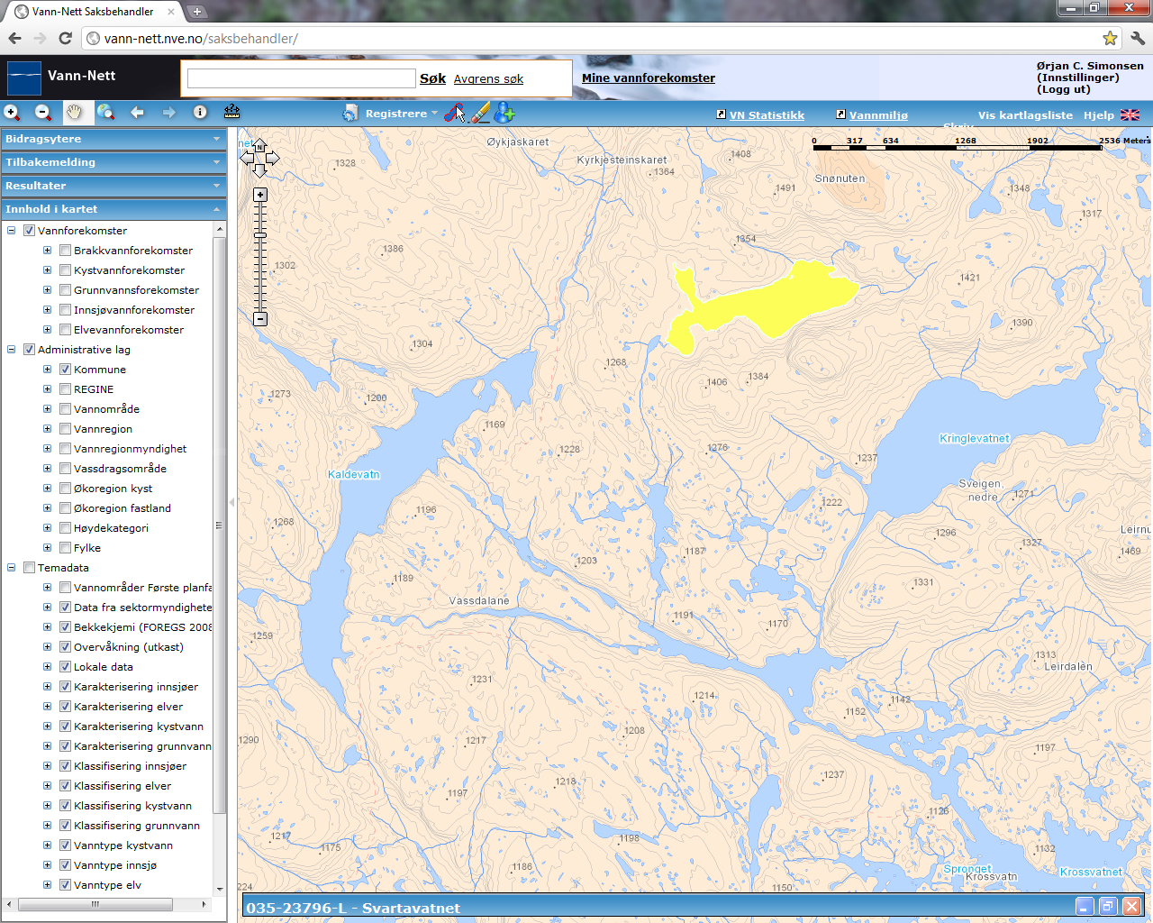 Svartavatnet (035-23796-L) Middels, svært kalkfattig, klar, grunn (innsjø) Moderat (nabovannforekomst) Middels