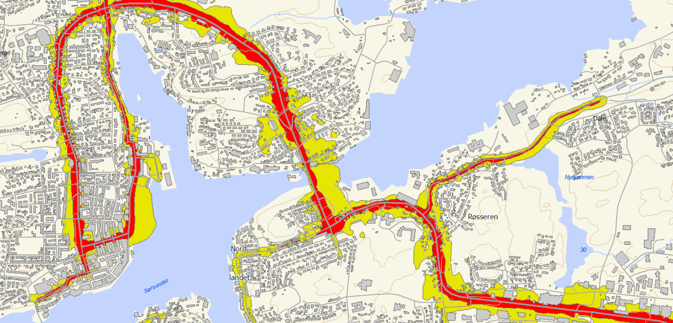 Forebygging av støyplage Støyvarselkart for