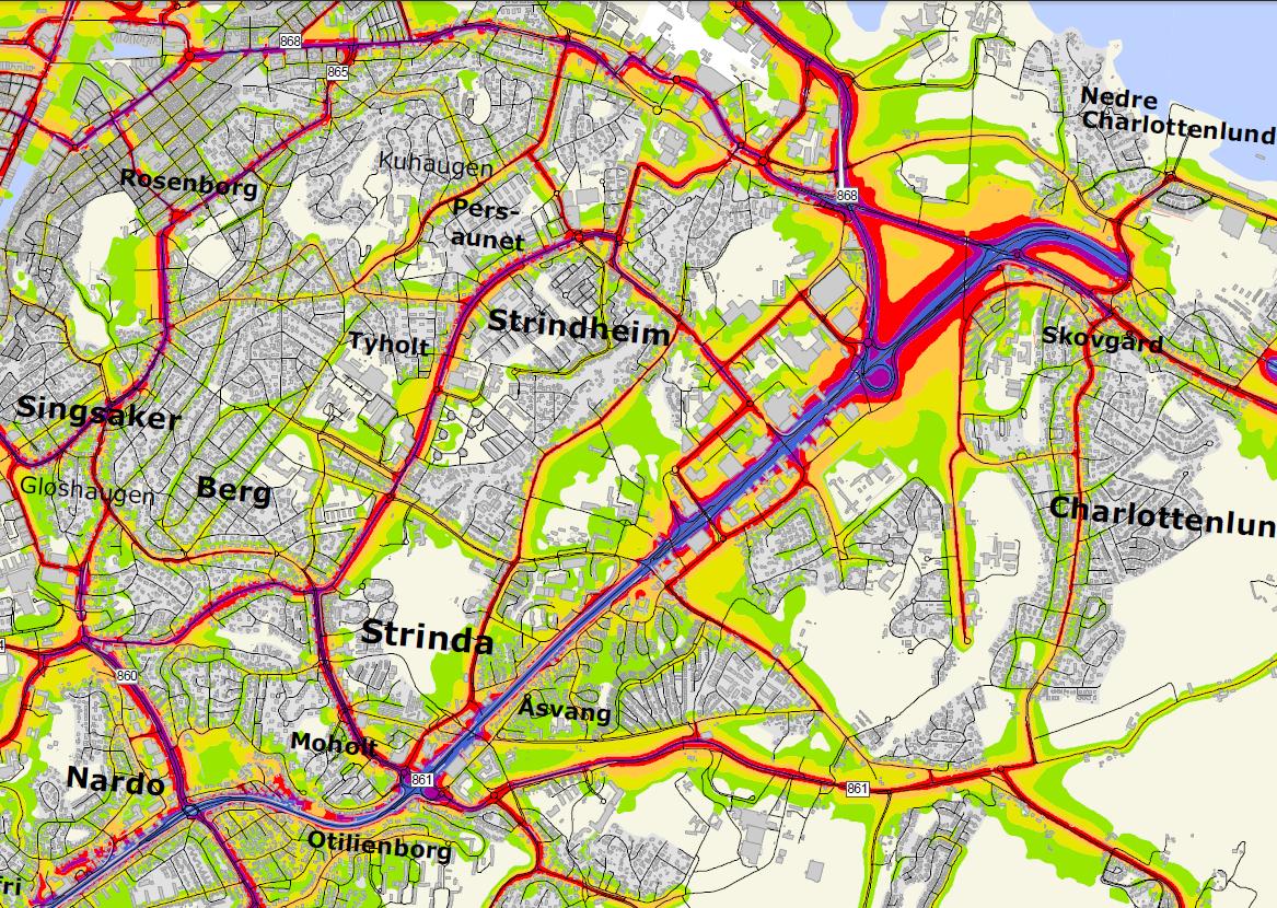 temakart Støyhensyn innarbeides i bestemmelsene
