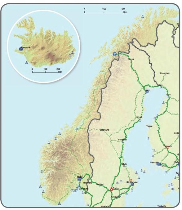 I Norge er Narvik uplassert, dvs. som stamnetthavn sammen med 23 andre.