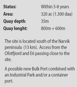 Access from the Ofotfiord and E6 passing close to the site.