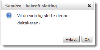 Administrere planen 51 I deltakerbildet velger en nullstill samtykke Når det er gjort - klikk på lenken slett Du vil få en advarsel som du må bekrefte før deltakeren blir slettet MERK: Personen blir