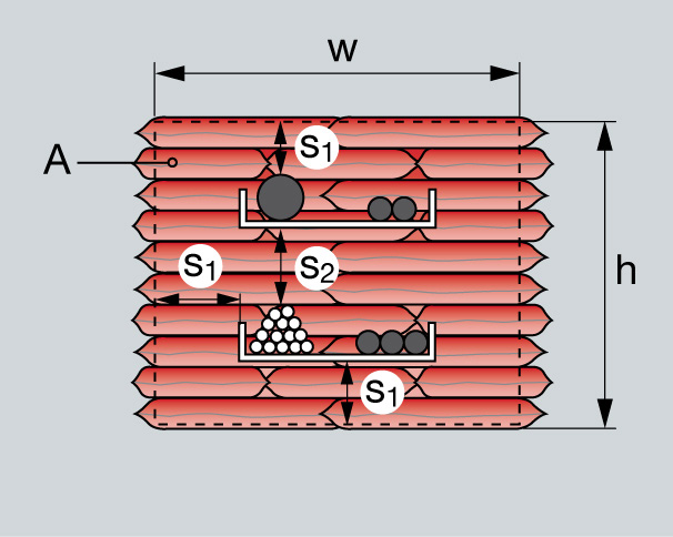 Når det gjelder trestendere må det være minimum avstand på 100 mm mellom tettning og stender, og hulrommet bak må fylles fullstendig med minimum 100 mm Klasse A1 eller A2 isolasjon i henhold til EN