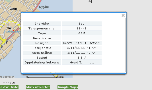 Klikk på et individ Dersom man klikker på et individ (eller klikker på Mer info i individets