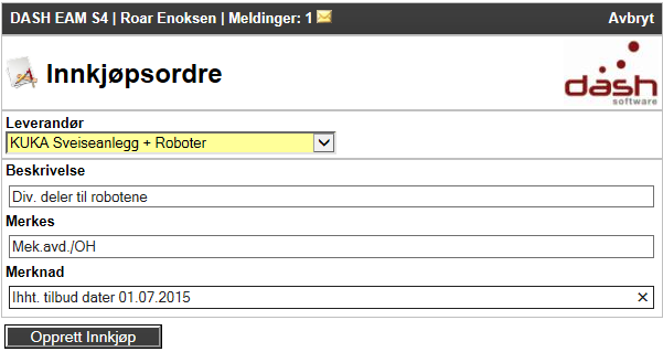 Utskrift - innkjøpsordre Via dette utskriftikonet vil dere etter hvert kunne skrive ut en bestilling basert på deres eget bestillingsformular.