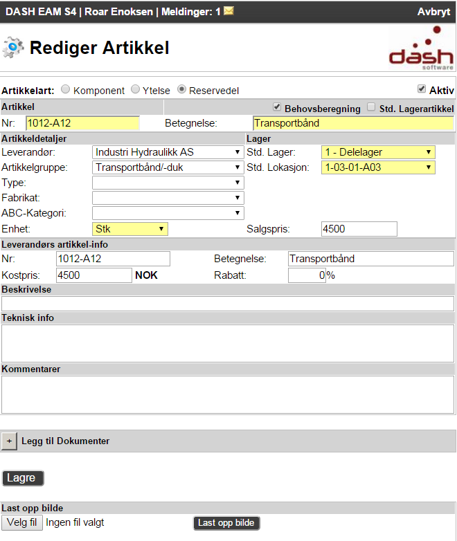 Artikkel i redigeringsmodus