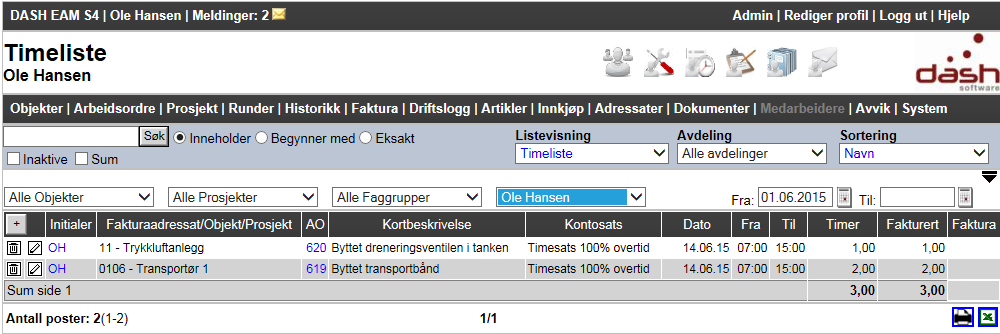 For ytterligere detaljer vedrørende meldingstjenesten (modulen) og håndtering av meldinger, ref. kapittel 7.0.1 Meldingstjeneste.