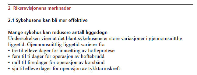 .Undersøkelsen viser at sykehus som utfører dagkirurgisk