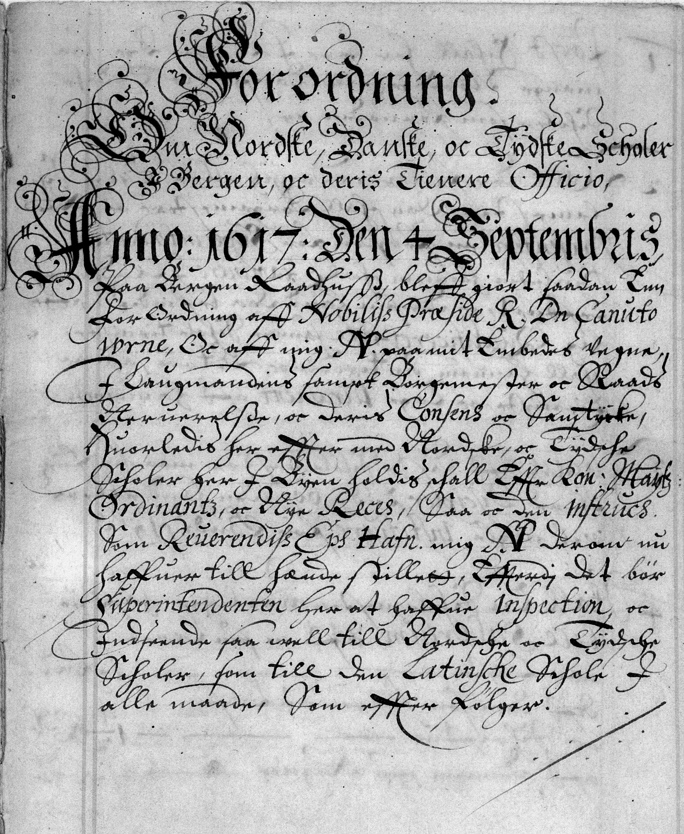 Ei forordning frå 1617 om norske og tyske skular i Bergen av Randi Rostrup Publisert i