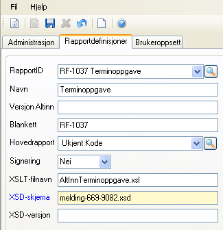 2 Endringer i versjon 10.1 2.1 Nytt skjema terminoppgave til Altinn OBS! Altinn har endret skjema for terminoppgave fra og med første termin 2010.