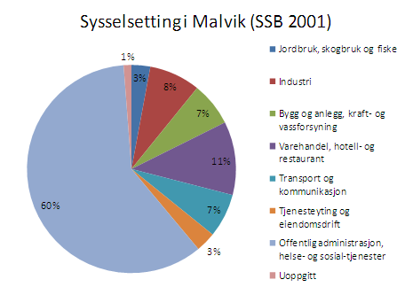 1.3 Rammebetingelser Sysselsetting og næring (1) Per 1.1.2008 var det 1664 personer som både bodde og hadde sin daglige jobb i kommunen. Det er stor daglig pendling ut av kommunen: ca.