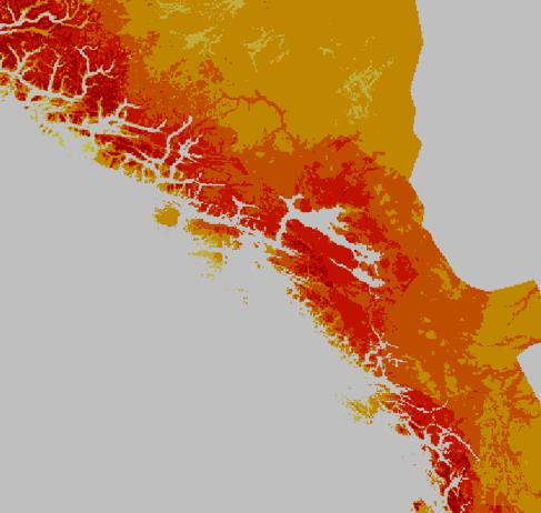 Snødybde Snømengde Snøtilstand Snøvarighet Endring til 2071-2100 Normalen 1961-1990 Temperatur Stasjoner Støttekart Forklaring Endring i antall dager med snødekke fra normalperioden 1961-1990 til