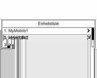 118 Telefon Opprette forbindelse med mobiltelefon som er lagret i enhetslisten Velg ønsket mobiltelefon og Velg deretter alternativet Velg i menyen som vises.