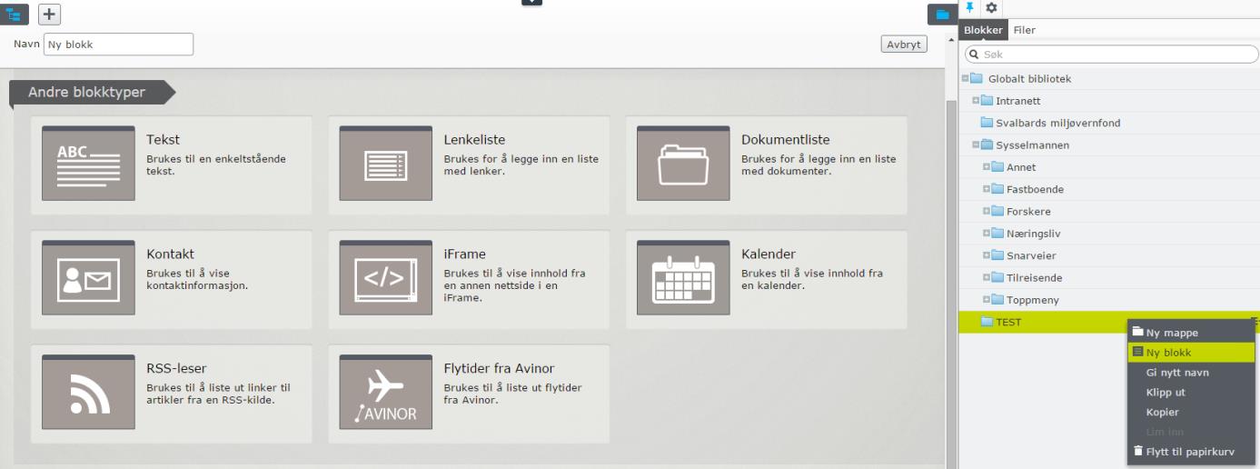 Hvordan legge en blokk inn på en side Åpne biblioteket på den siden du vil legge en