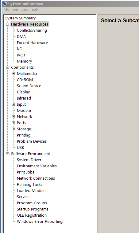 10.Prøv også å kjøre programmet System Information, msconfig og Task manager og se om dere finner mer informasjon om programvare og utstyret i maskinen.